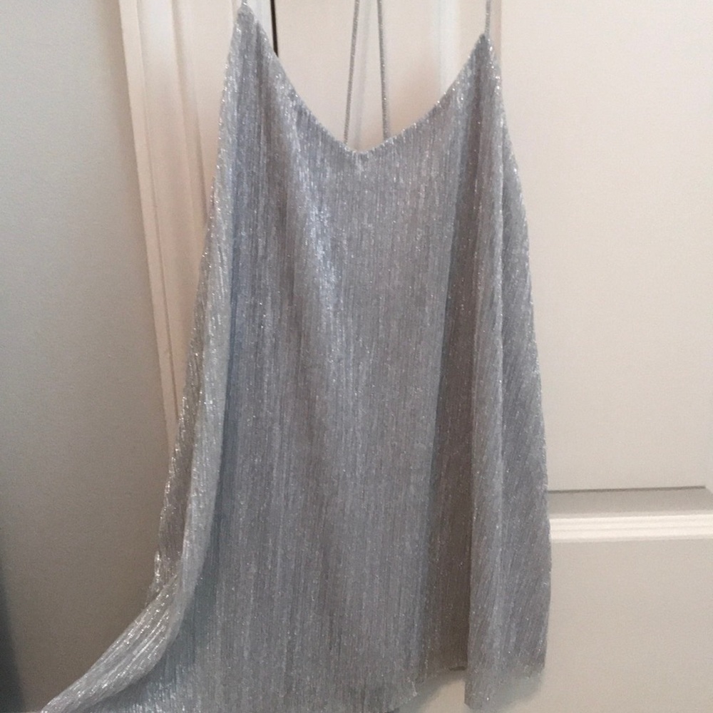 NWOT silver Express top